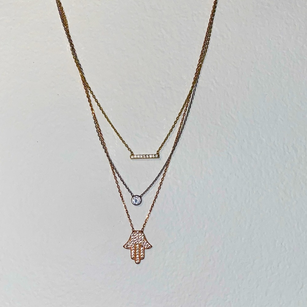 24K Gold & Sterling Silver Necklace